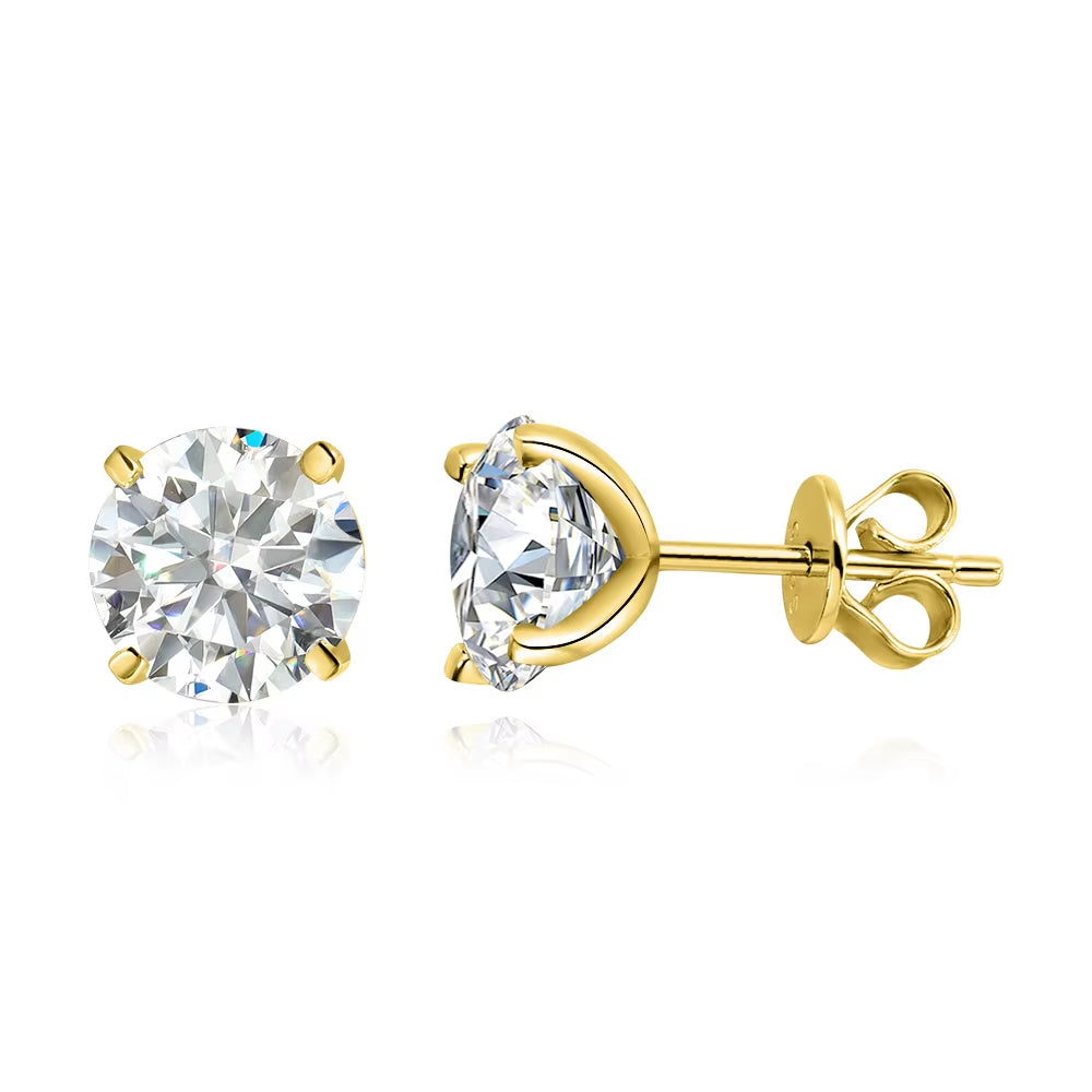 Smyoue 0.2-3CT Rose Gold Color Moissanite Stud  Sparkling Classic Wedding Lab Diamond Earring Pure 925 Silver
