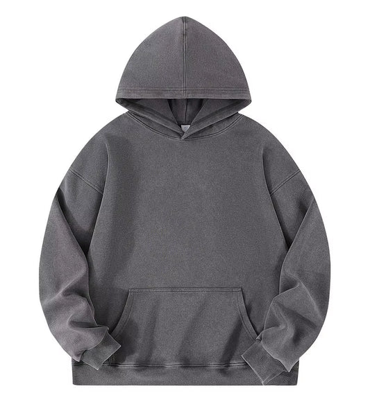 American Retro Heavyweight Sweatshirt for Men and Women Spring and Autumn Washed Vintage Oversize Loose Large Size Hooded Jacket