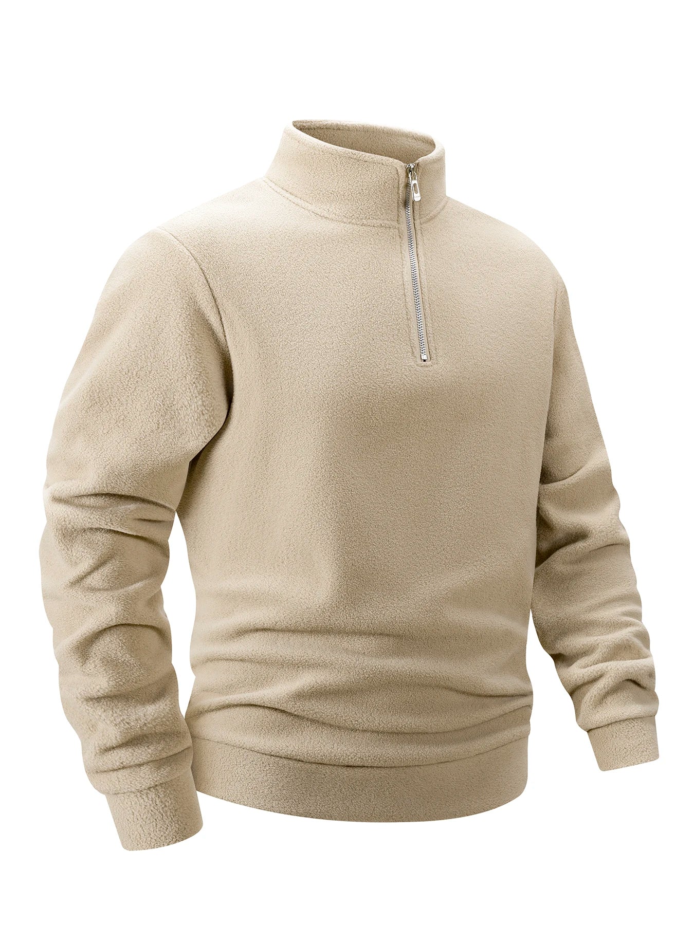 2025 Men Casual Fleece Sweatshirts Tops Men Sport Classic Stand Collar Sweatshirts Men’S Quarter Zip Hoodie Basic Pullover 3XL
