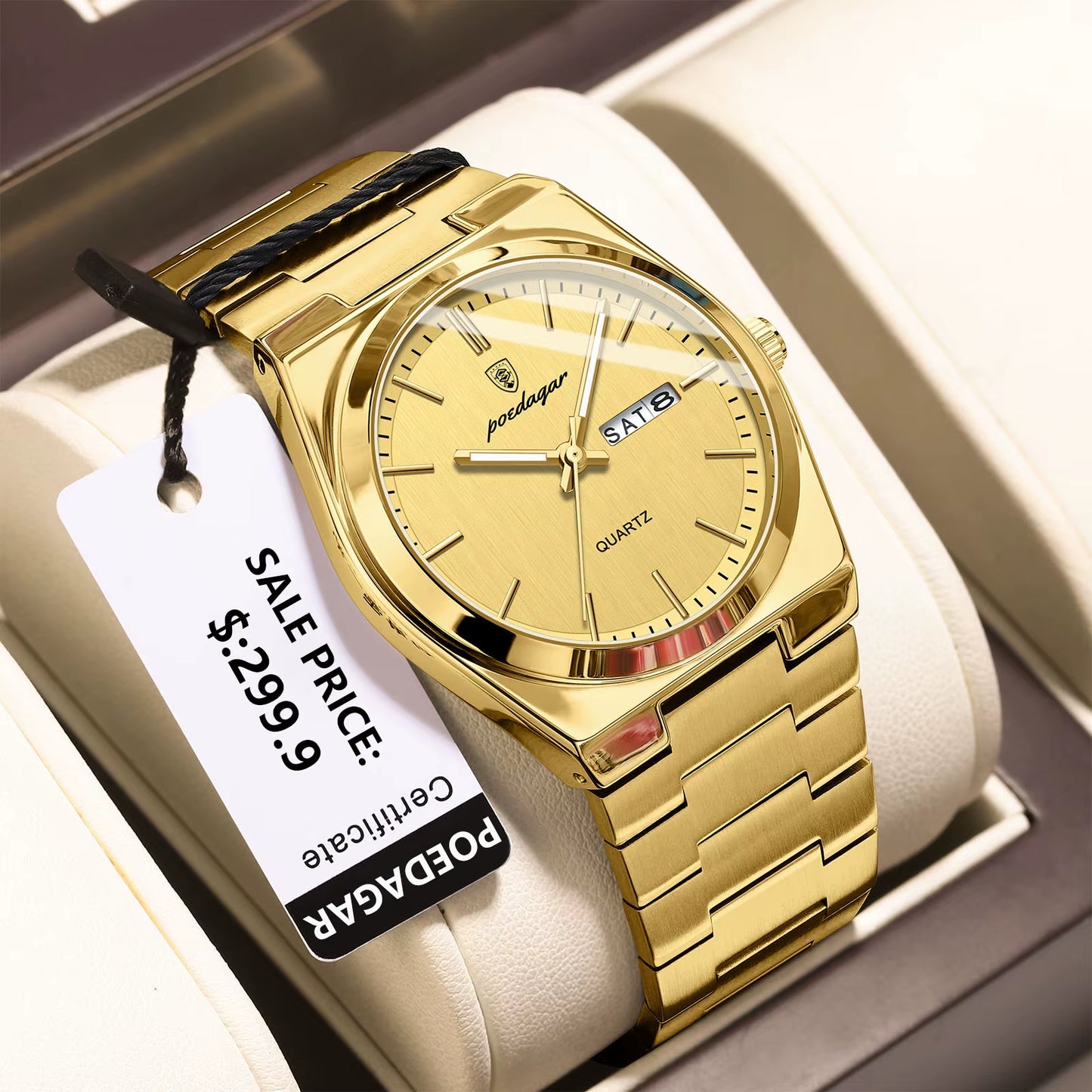 Luxury Watches for Men Stainless Steel Waterproof Luminous Man Watch Date Week Fashion Casual Men'S Quartz Watch Reloj