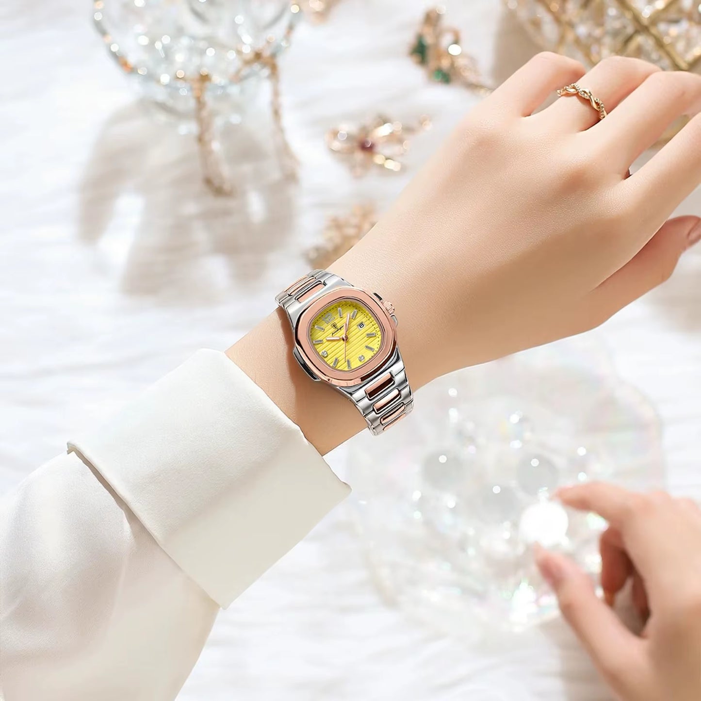 Luxury Square Watch for Woman Luminous Waterproof Date Ladies Watch Elegant Women'S Quartz Watches Simple Female Clock