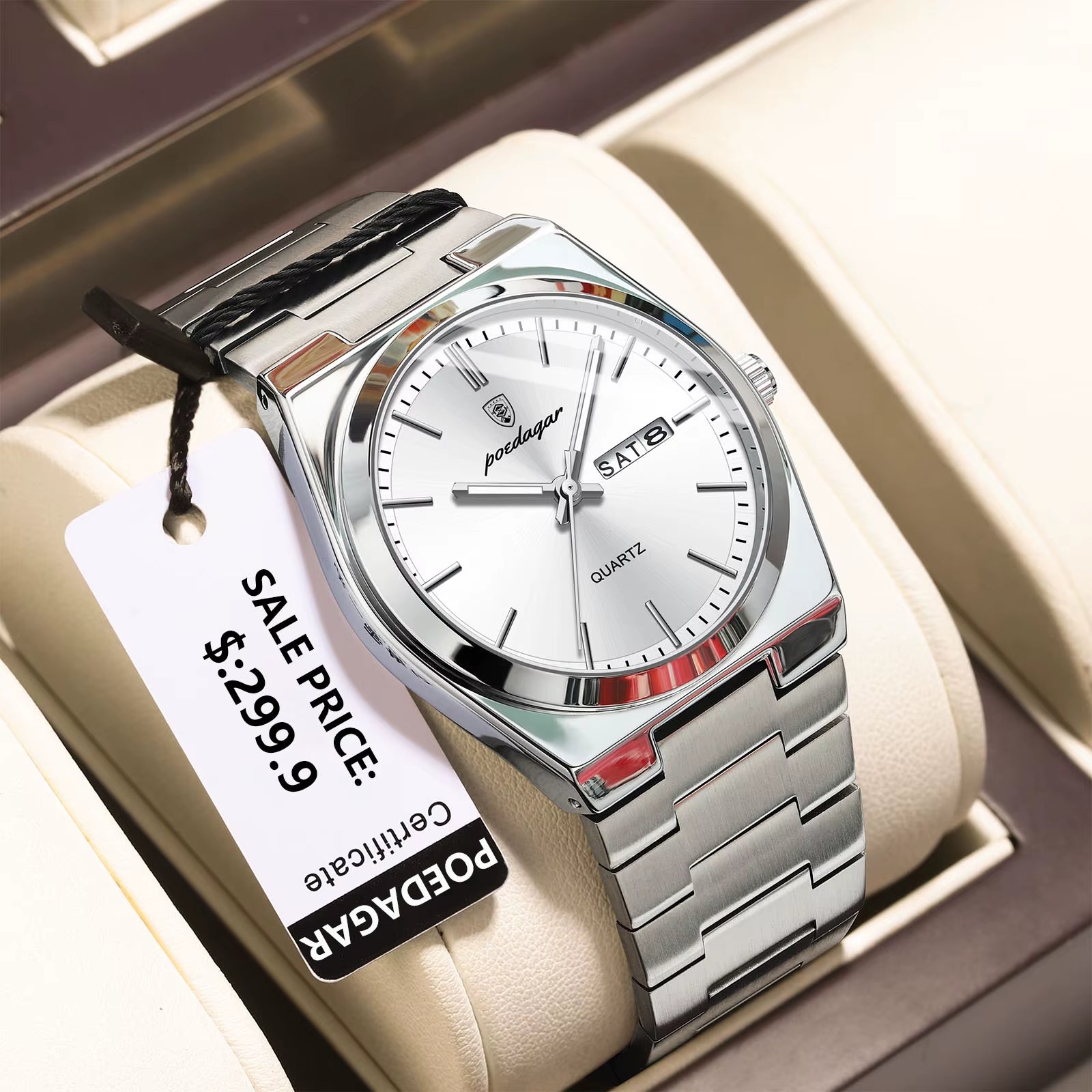Luxury Watches for Men Stainless Steel Waterproof Luminous Man Watch Date Week Fashion Casual Men'S Quartz Watch Reloj