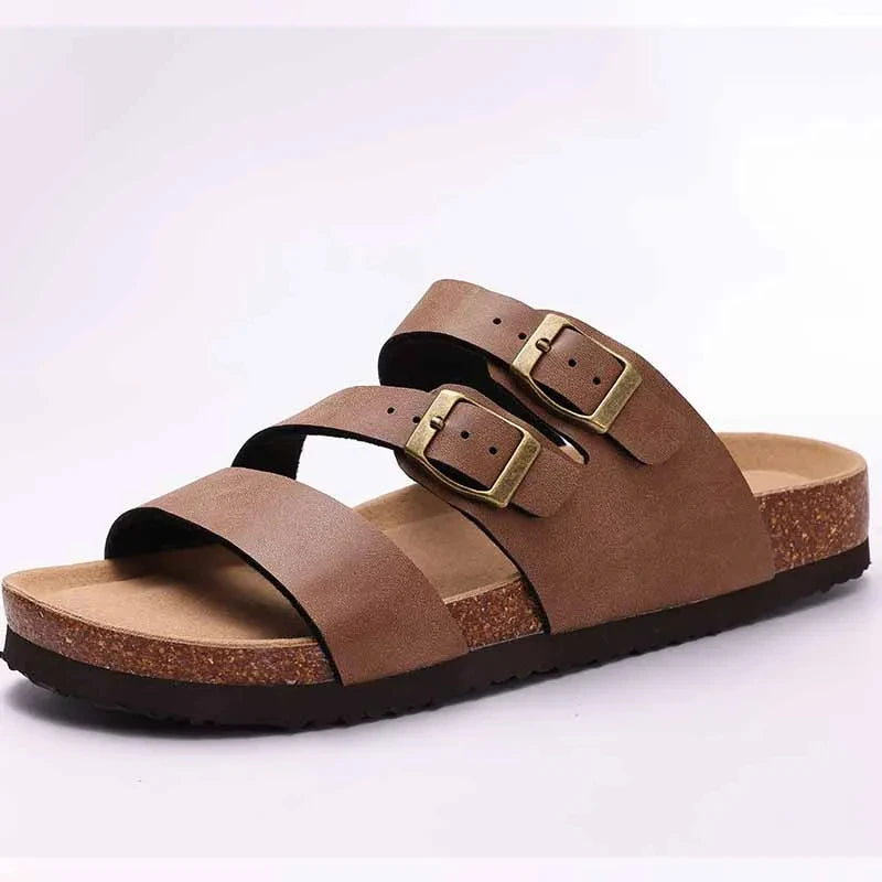 Stylish Cork Suede Mules Slippers for Women - Classic Antislip Outdoor Clogs with Arch Support