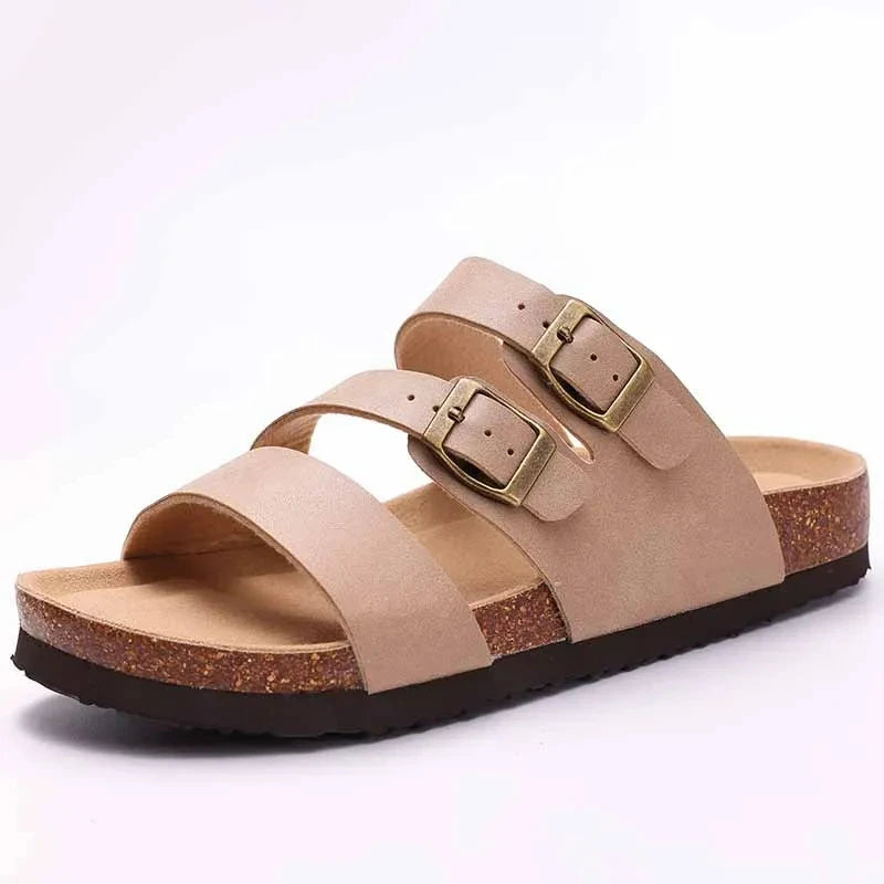 Stylish Cork Suede Mules Slippers for Women - Classic Antislip Outdoor Clogs with Arch Support
