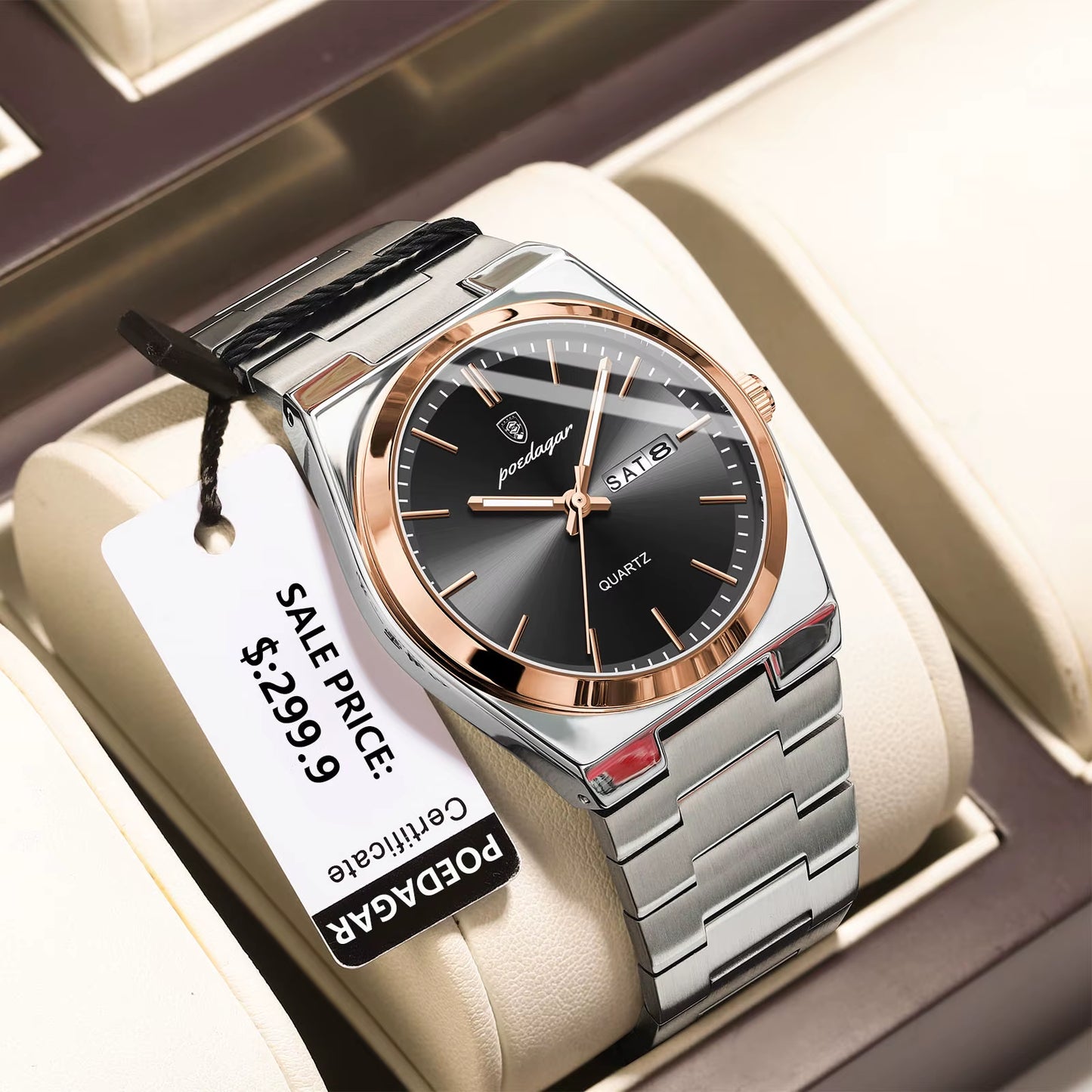 Luxury Watches for Men Stainless Steel Waterproof Luminous Man Watch Date Week Fashion Casual Men'S Quartz Watch Reloj