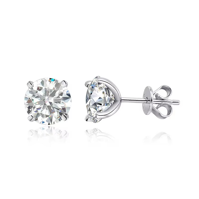 Smyoue 0.2-3CT Rose Gold Color Moissanite Stud  Sparkling Classic Wedding Lab Diamond Earring Pure 925 Silver