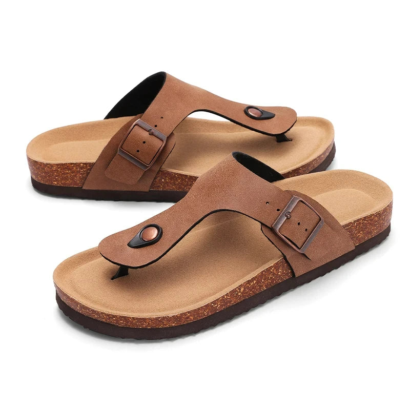 Stylish Cork Suede Mules Slippers for Women - Classic Antislip Outdoor Clogs with Arch Support