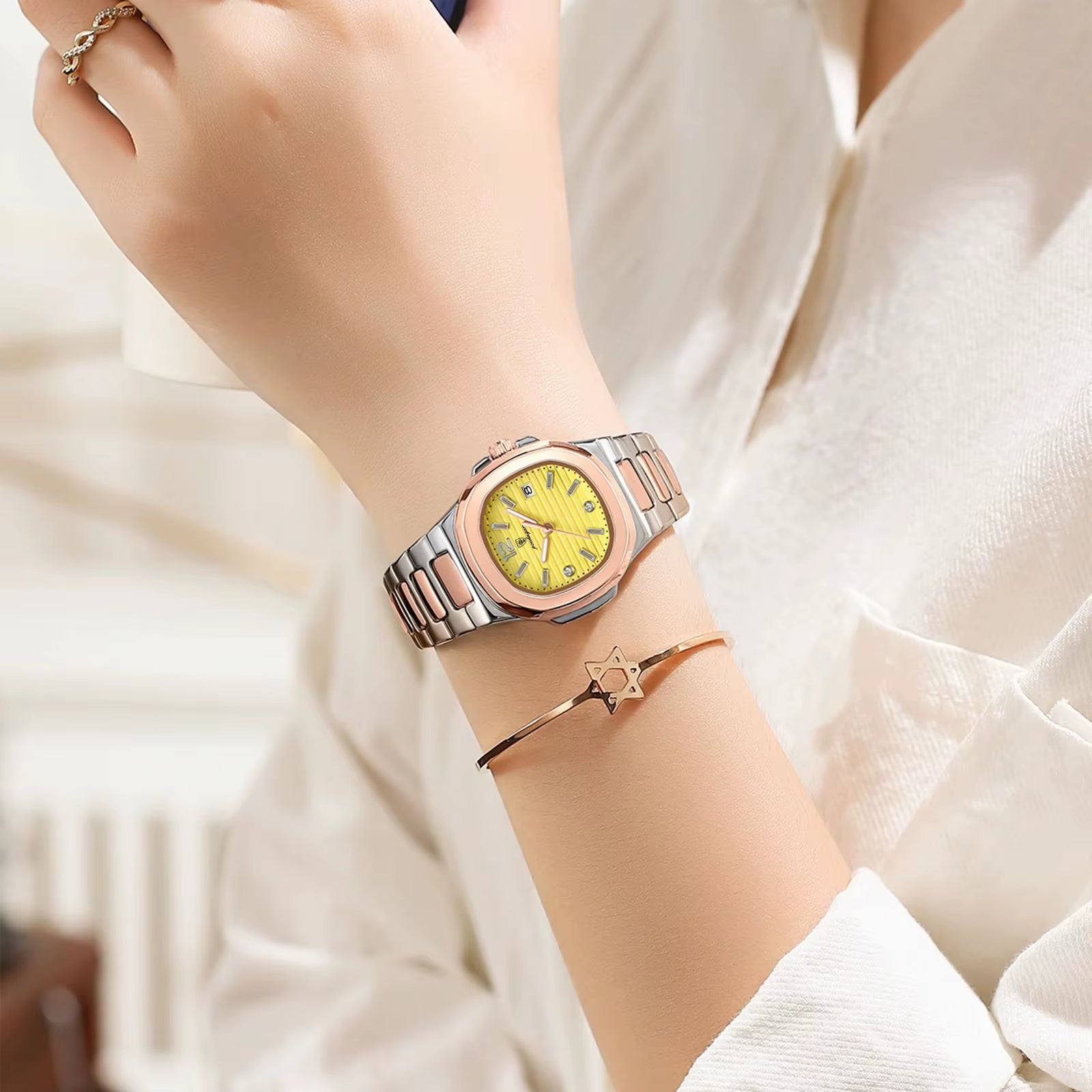 Luxury Square Watch for Woman Luminous Waterproof Date Ladies Watch Elegant Women'S Quartz Watches Simple Female Clock