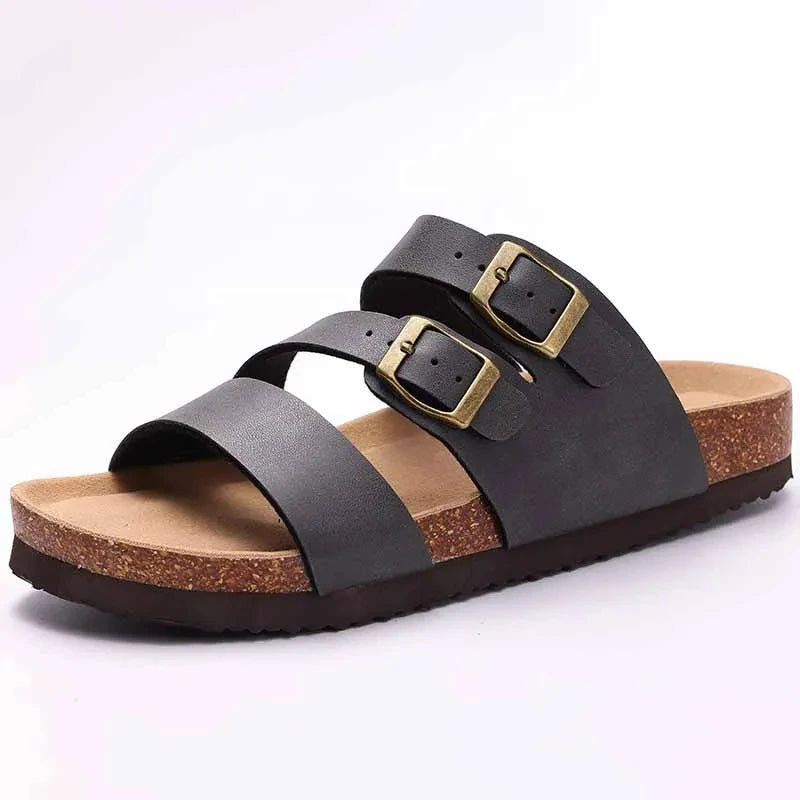 Stylish Cork Suede Mules Slippers for Women - Classic Antislip Outdoor Clogs with Arch Support