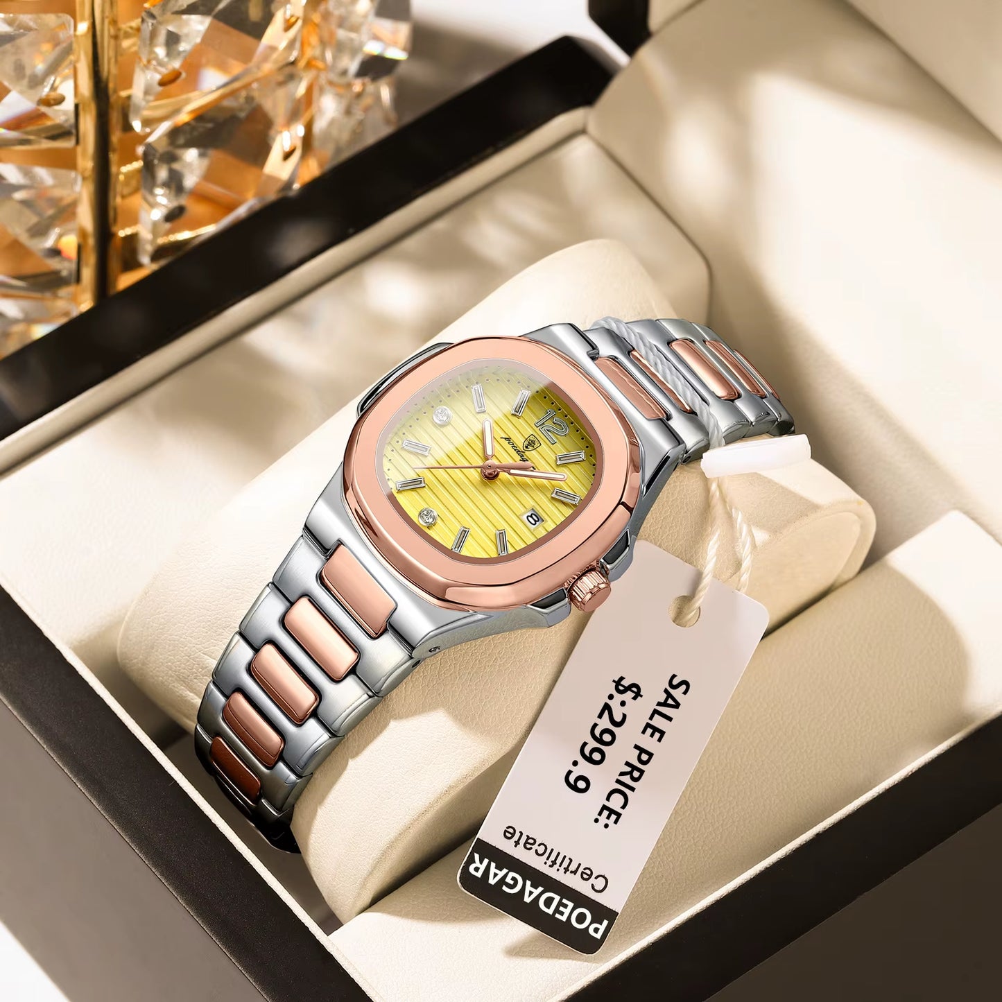Luxury Square Watch for Woman Luminous Waterproof Date Ladies Watch Elegant Women'S Quartz Watches Simple Female Clock