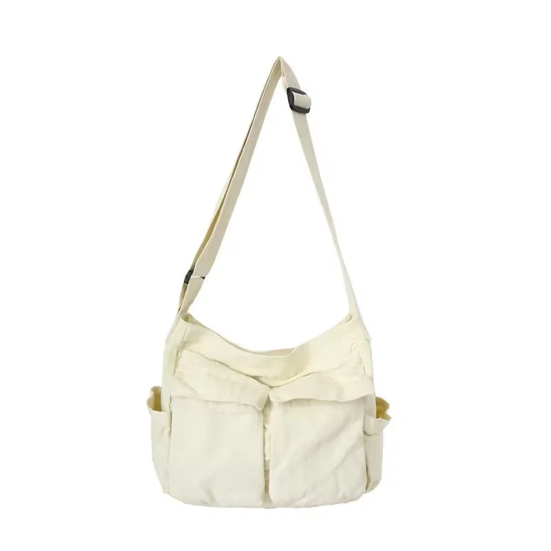 Stylish Large Capacity Canvas Messenger Bag for Women - Perfect for School and Casual Outings