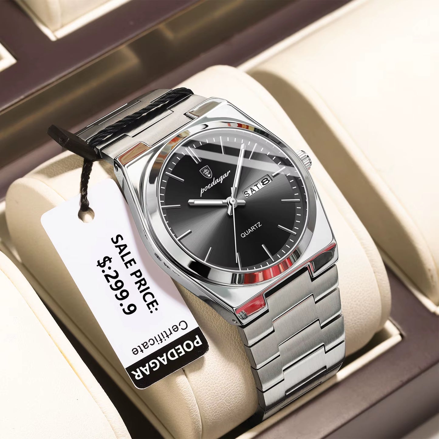 Luxury Watches for Men Stainless Steel Waterproof Luminous Man Watch Date Week Fashion Casual Men'S Quartz Watch Reloj