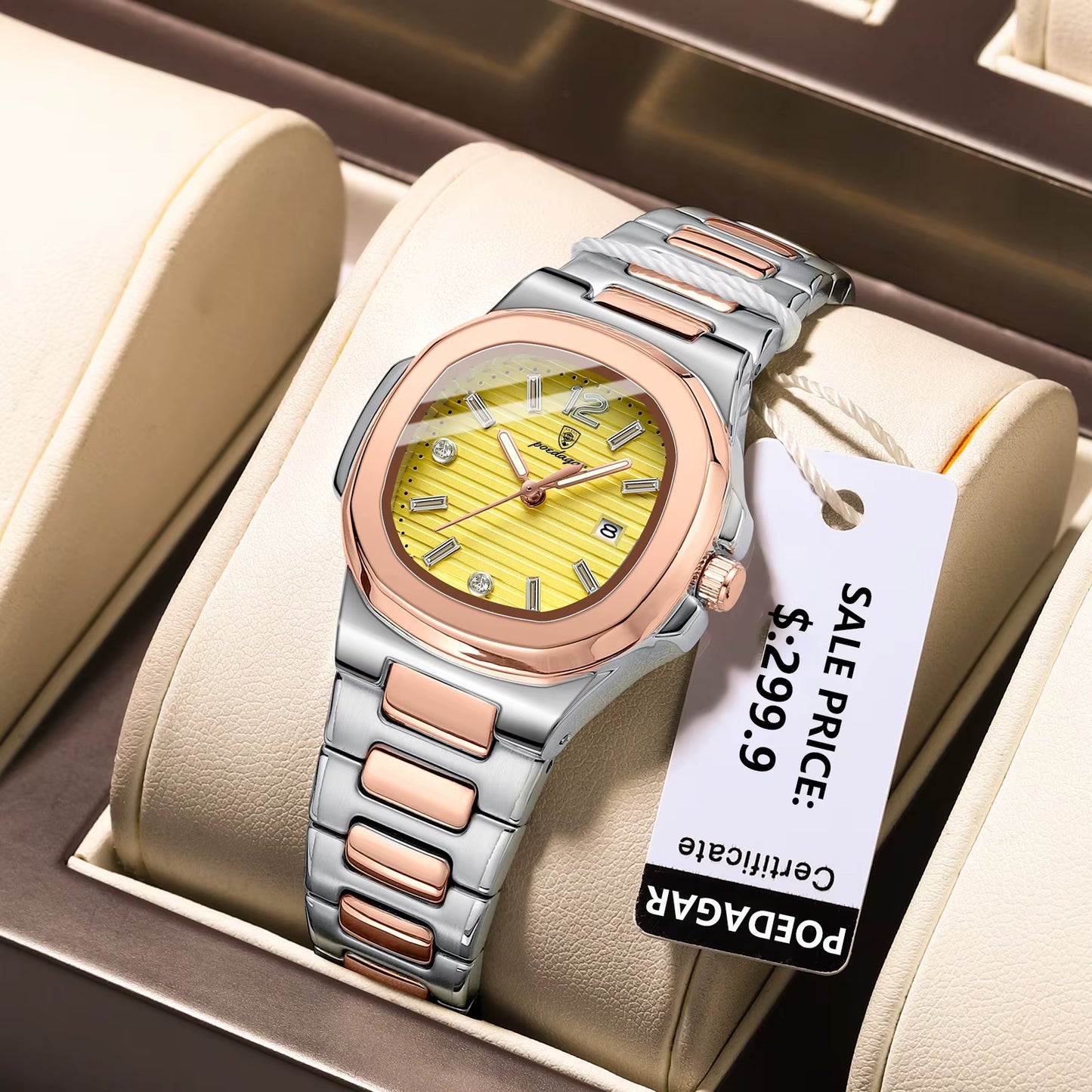 Luxury Square Watch for Woman Luminous Waterproof Date Ladies Watch Elegant Women'S Quartz Watches Simple Female Clock