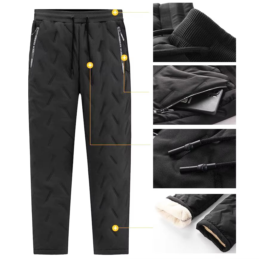 2023 Winter Warm Lambswool Thicken Men Sweatpants Windproof Warm-Keeping Pants Homme Cheap Clothing Joggers Fleece-Lined Trouser