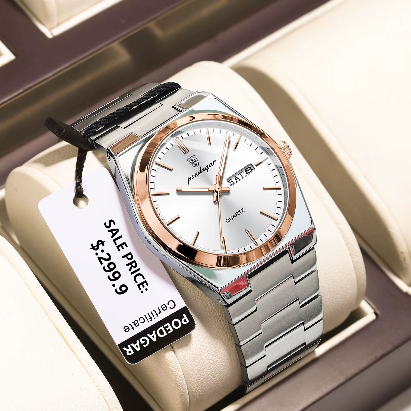 Luxury Watches for Men Stainless Steel Waterproof Luminous Man Watch Date Week Fashion Casual Men'S Quartz Watch Reloj