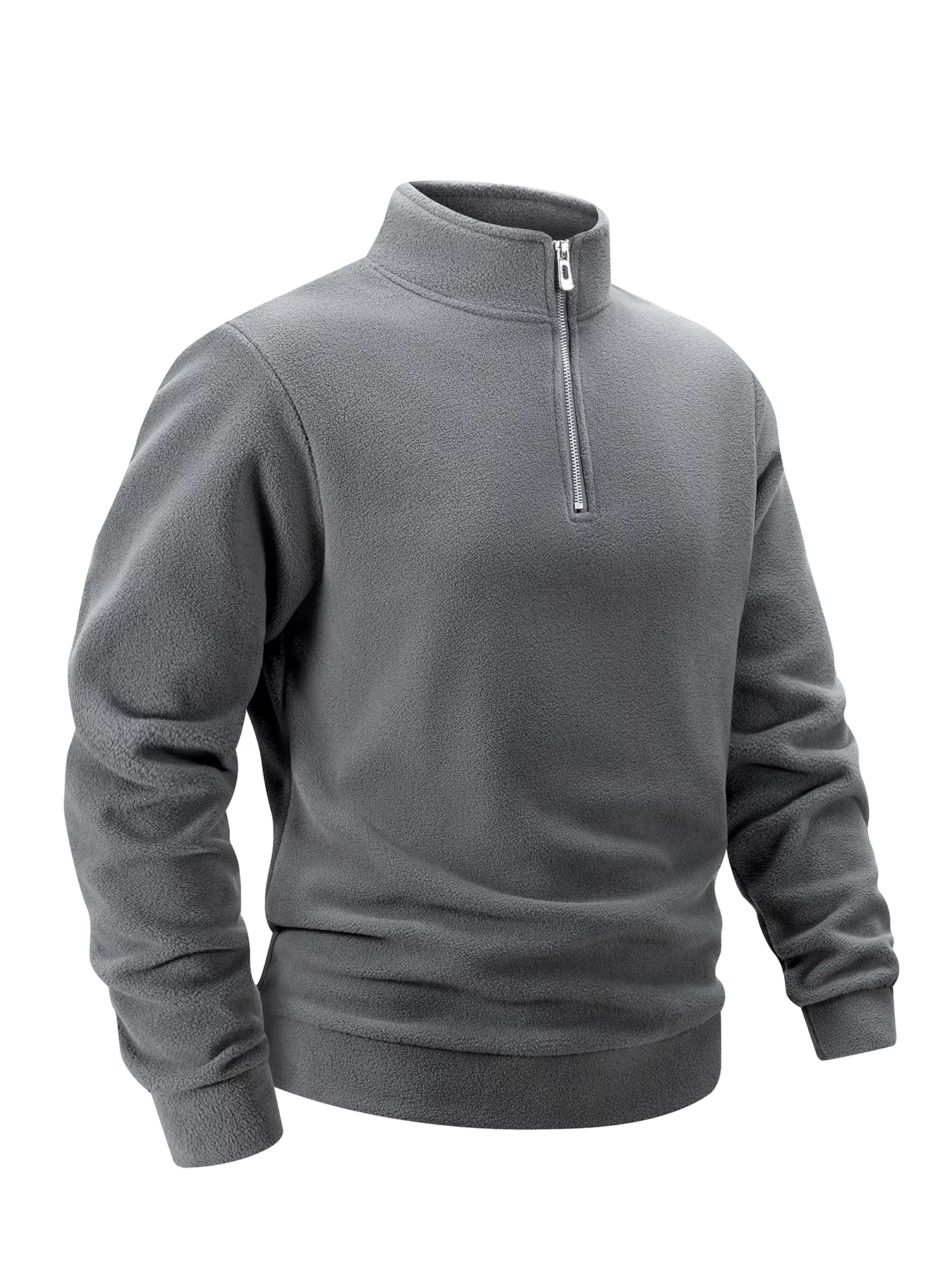 2025 Men Casual Fleece Sweatshirts Tops Men Sport Classic Stand Collar Sweatshirts Men’S Quarter Zip Hoodie Basic Pullover 3XL