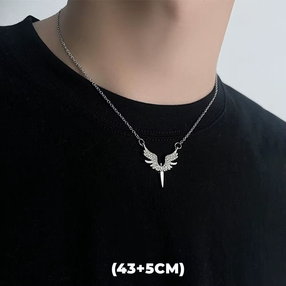 Trendy Hip Hop Zircon Star Double Layer Necklace - Unisex Titanium Steel Pendant for Fashion-Forward Individuals