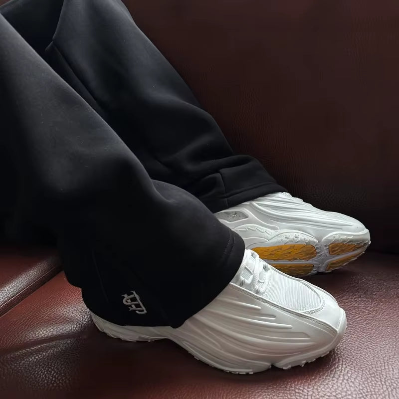 Y2K Men Jogger Loose Su Logo Embroidered Leg Openings Wide Leg Pants Extra Outsize Pockets Fashionable Couple Straight Leg Pants