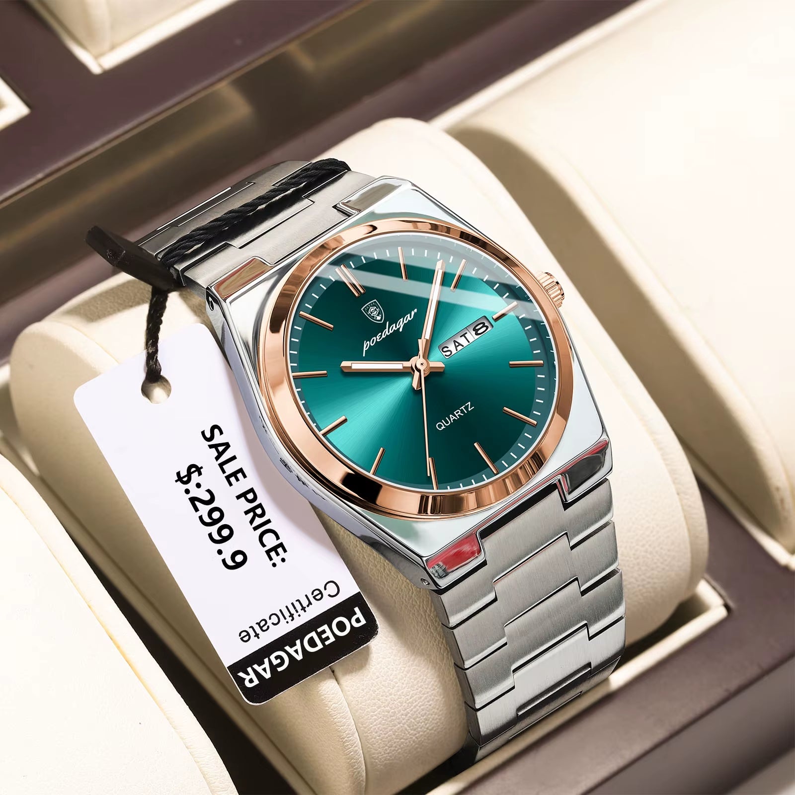 Luxury Watches for Men Stainless Steel Waterproof Luminous Man Watch Date Week Fashion Casual Men'S Quartz Watch Reloj